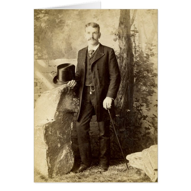 Cartão Vintage Victorian Gentleman Portait (Frente)