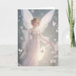 Cartão Vintage Victorian Retro Christmas Fairy Holiday