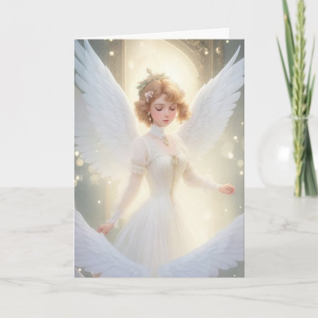 Cartão Vintage Victorian Retro Christmas Fairy Holiday (Frente)