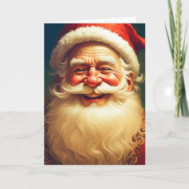 Cartão Vintage Victorian Santa Claus (Frente)