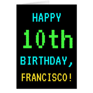 Cartão Vintage/videogame retrô divertido - 10º anivers