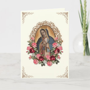 Cartão Vintage Virgin Mary Guadalupe Católica Religiosa