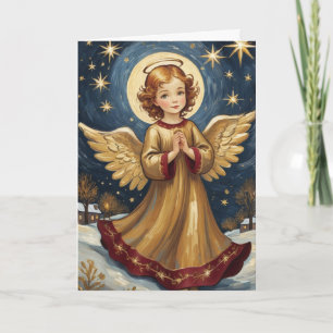 Cartão Vintage vitoriano - Texto personalizado de anjo de
