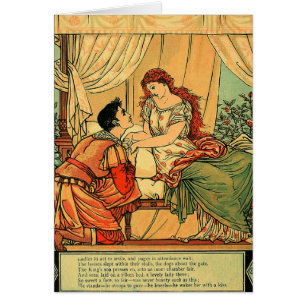 Cartão Vintage Walter Crane, Bela Adormecida, Conte Fada