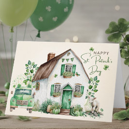 Cartão Vintage Watercolor Happy St. Patrick's Day Card