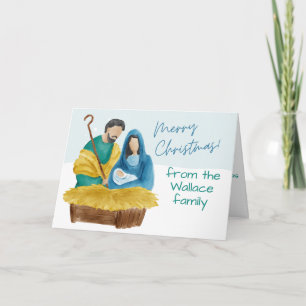 Cartão Vintage Watercolor Natal Personalizável