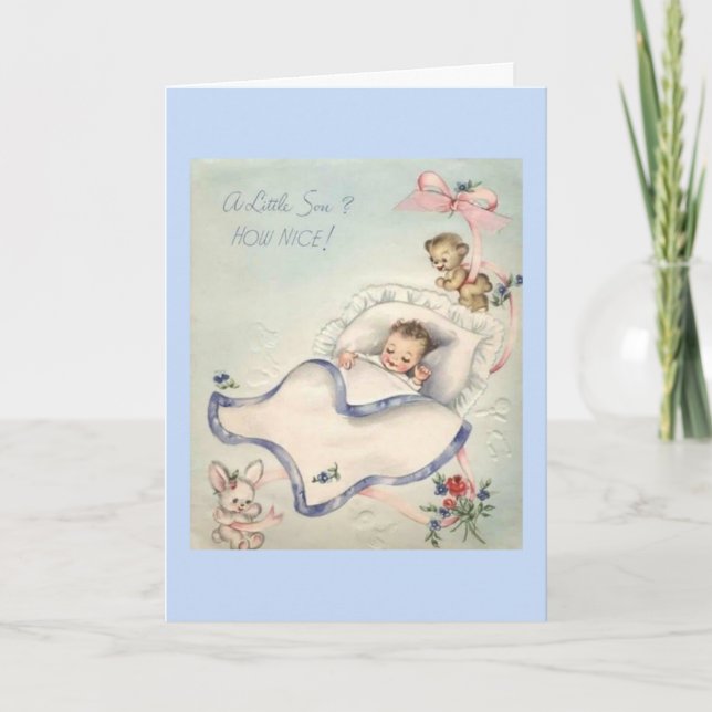 Cartão Vintage - Welcome to Your Little Son, (Frente)