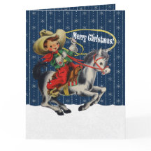 Vintage Western Cowboy Kid Horse Rope Natal