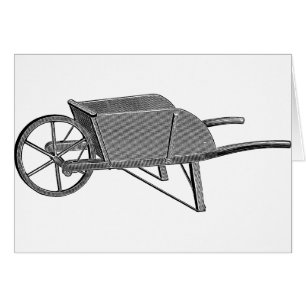 Cartão Vintage Wheelbarrow
