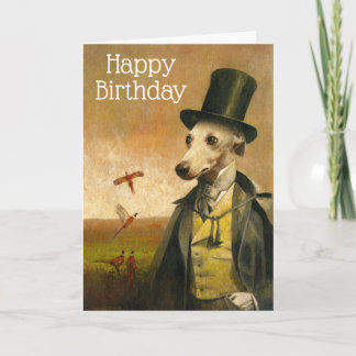 Cartão Vintage Whippet Birthday Card