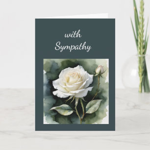 Cartão Vintage White Rose Sympathy Time of Loss