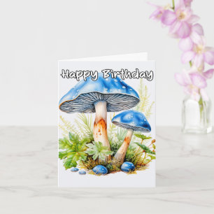Cartão Vintage Wild Mushroom Illustration Aniversário