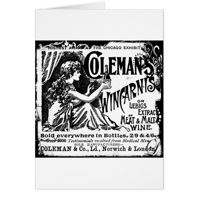 Cartão Vintage Wincarnis Tonic Ad (Frente)