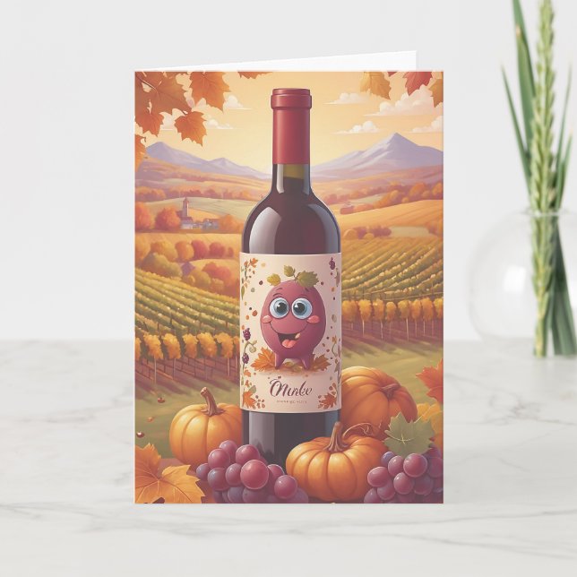 Cartão Vintage Wine Barrel Celebration (Frente)