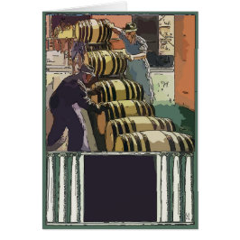 Cartão Vintage Wine Barrell editar texto