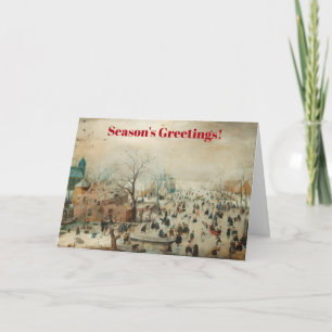 Cartão Vintage Winter Scene in Holland