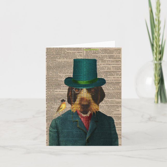 Cartão Vintage Wirehaired Apontando Griffon Notecard (Frente)