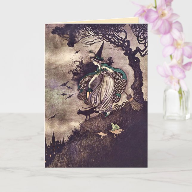 Cartão Vintage Witom Cat Art Nouveau (Orquídea)