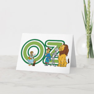 Cartão Vintage Wizard of Oz Characters and Text Letters