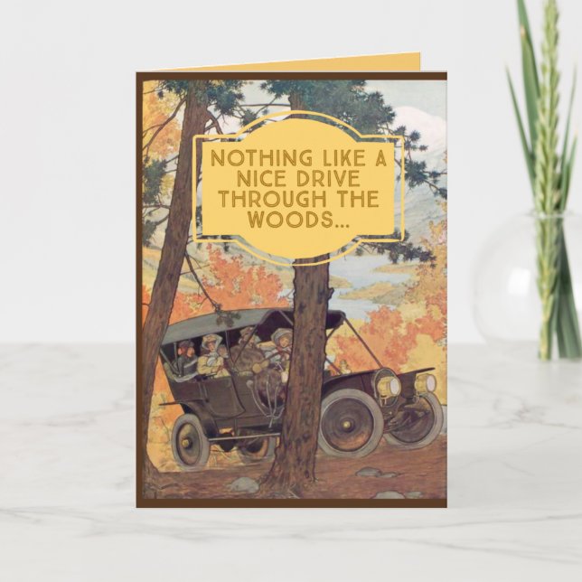Cartão Vintage Woodland Happy Halloween Card (Frente)
