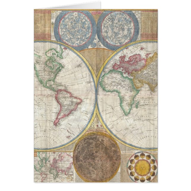 Cartão Vintage WORLD MAP (Frente)