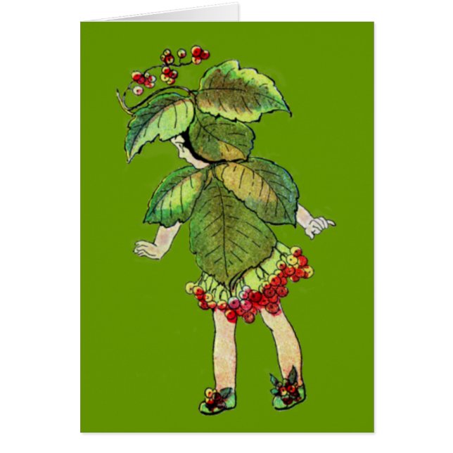 Cartão Vintage Xmas Pixies (Frente)