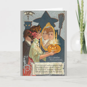 Cartão Vintage - Your True Love on Halloween,
