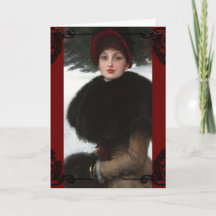 Vintagem de retratos de inverno de mulher vitorian