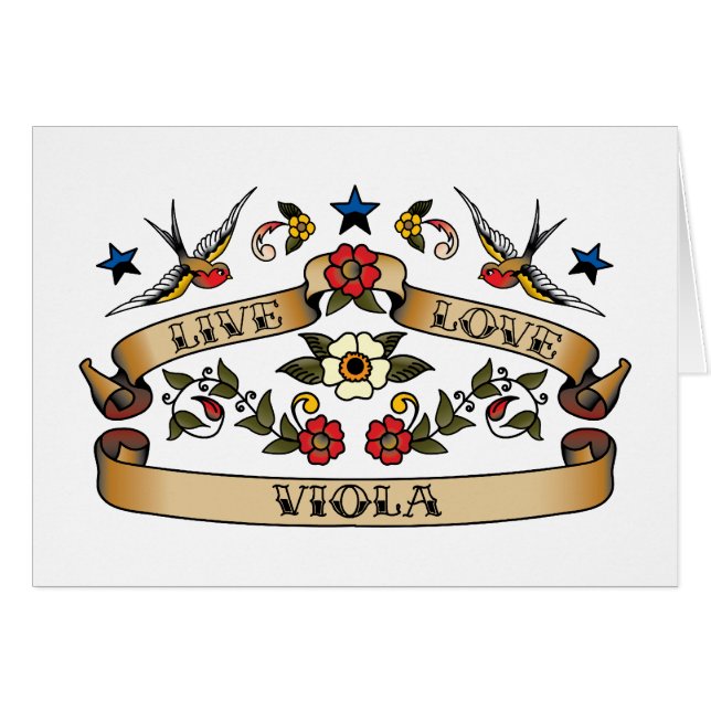 Cartão Viola viva do amor (Frente Horizontal)