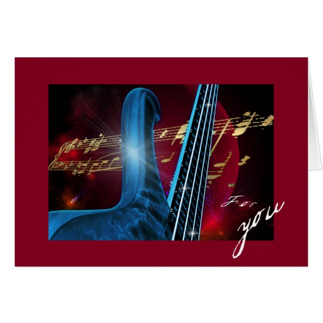 Cartão Violão azul (Frente Horizontal)