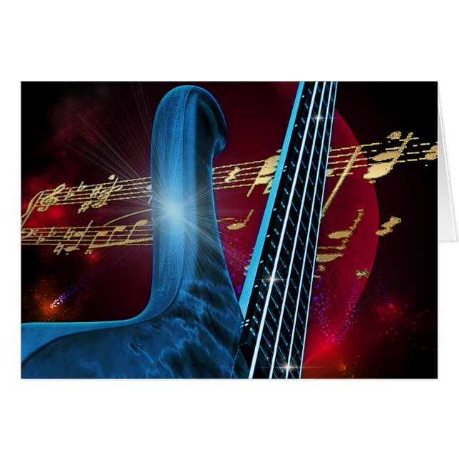 Cartão Violão azul (Frente Horizontal)