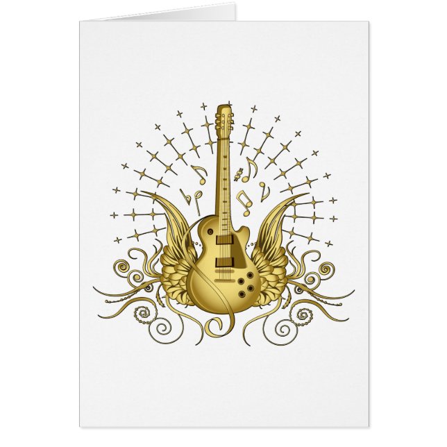 Cartão Violão com asa ouro (Frente)