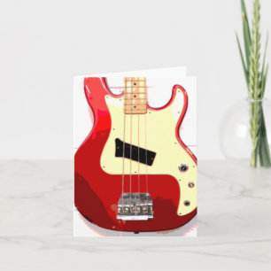 Cartão Violão elétrico em vermelho