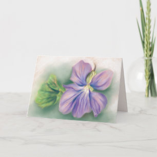 Cartão Violet Blossom and Leaf Pastel Birthday