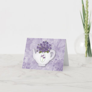 Cartão Violet Teapot Note Card