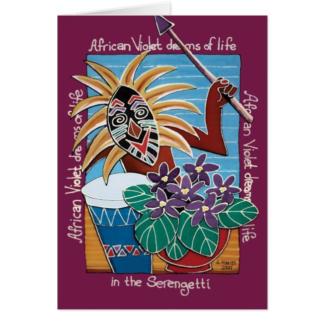 Cartão Violeta africana em Serengetti (Frente)