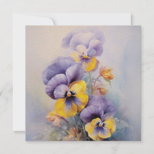 Cartão Violeta Pensando em Você Estilo Aquarela