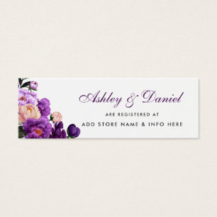 Cartão violeta roxo Wedding da inserção do