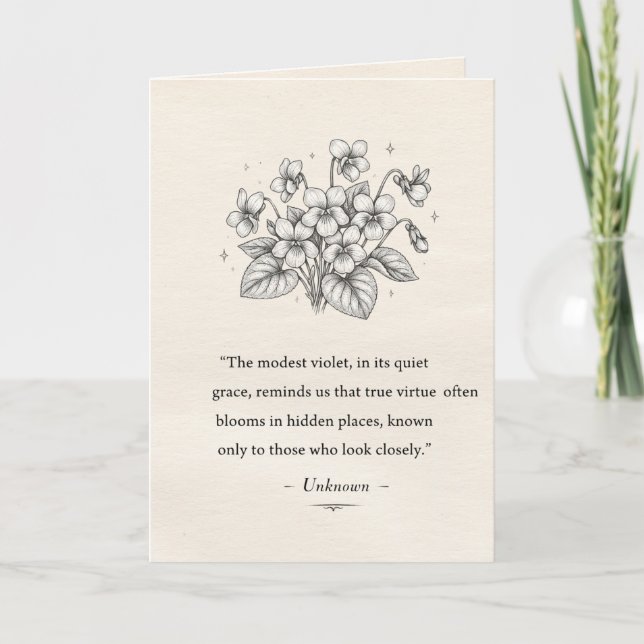 Cartão Violetas de Fevereiro (Frente)