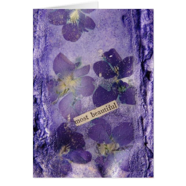 Cartão Violetas Roxos Mais Belas (Frente)