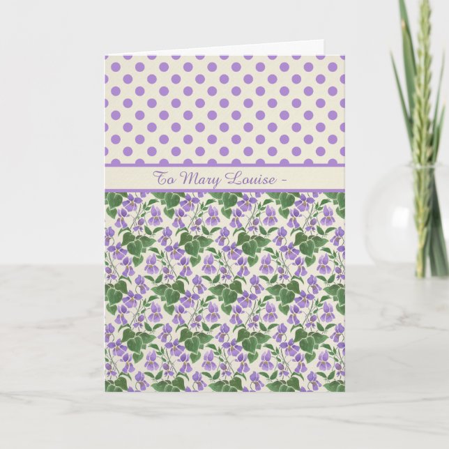 Cartão Violets, February Birthday Card to Personalize (Frente)
