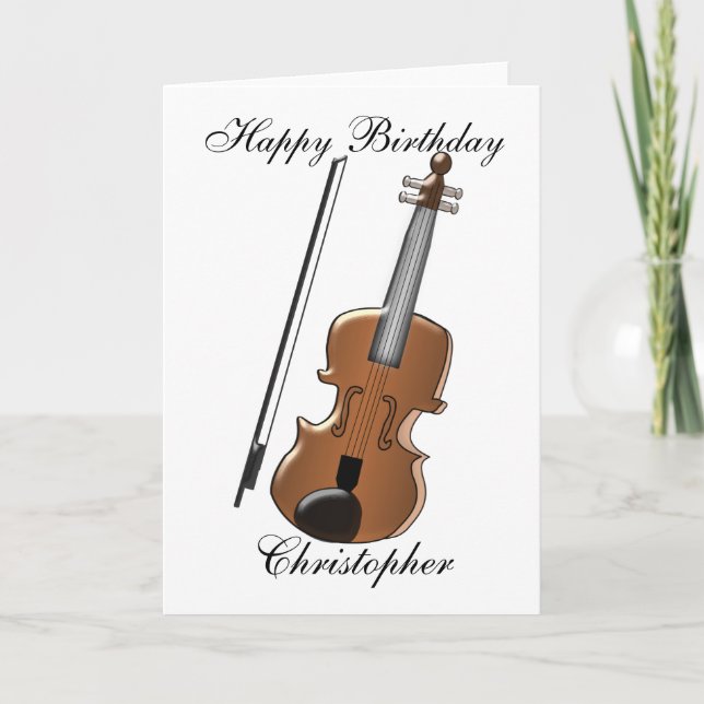 Cartão Violin Birthday (Frente)