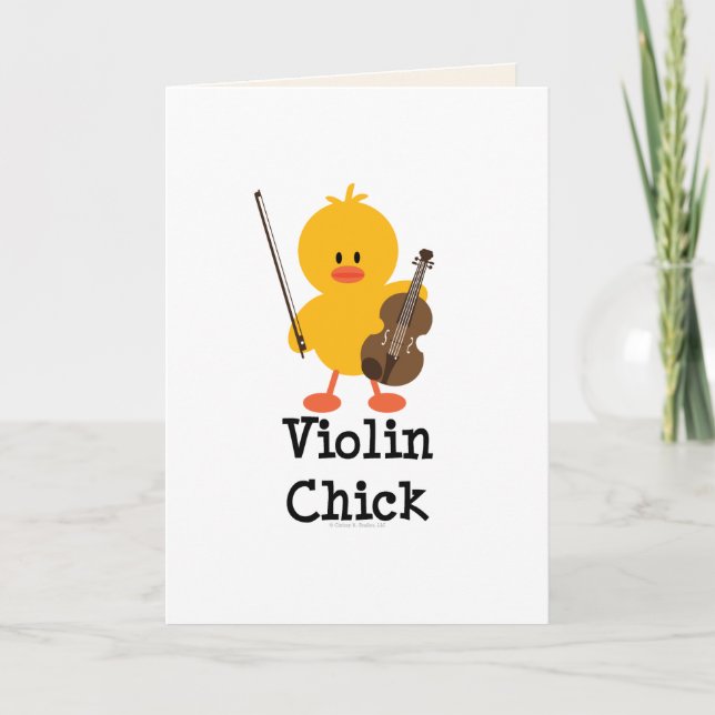 Cartão Violin Chick Greeting Card (Frente)