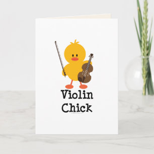 Cartão Violin Chick Greeting Card