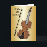 Cartão Violin Design Personalizado 18º Aniversário<br><div class="desc">Cartão de saudação com cartão violino de design específico. Personalize este cartão de aniversário com qualquer texto e envie-o para você ou faça o download instantâneo para o seu dispositivo móvel. Se precisar de ajuda para personalizar, entre em contato conosco através do link desta página. Cartão de aniversário de 18...</div>