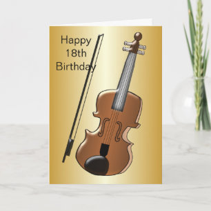Cartão Violin Design Personalizado 18º Aniversário