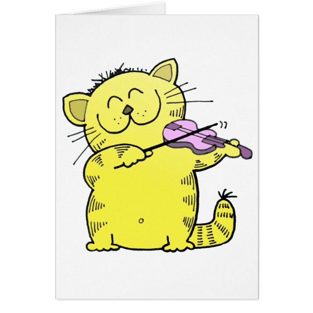 Cartão Violino do jogo do gatinho (Frente)