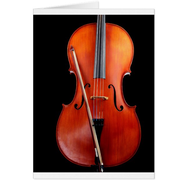 Cartão Violoncelo clássico no preto (Frente)