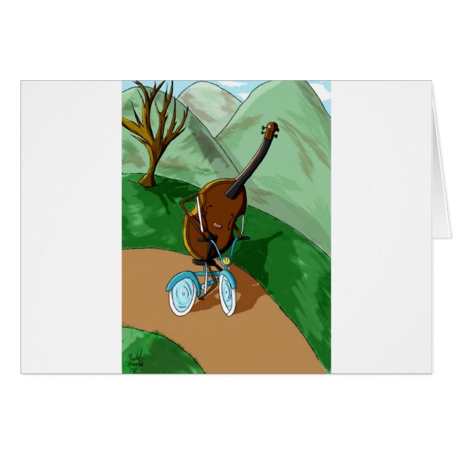 Cartão Violoncelo feliz (Frente Horizontal)