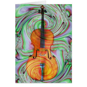 Cartão Violoncelo psicadélico